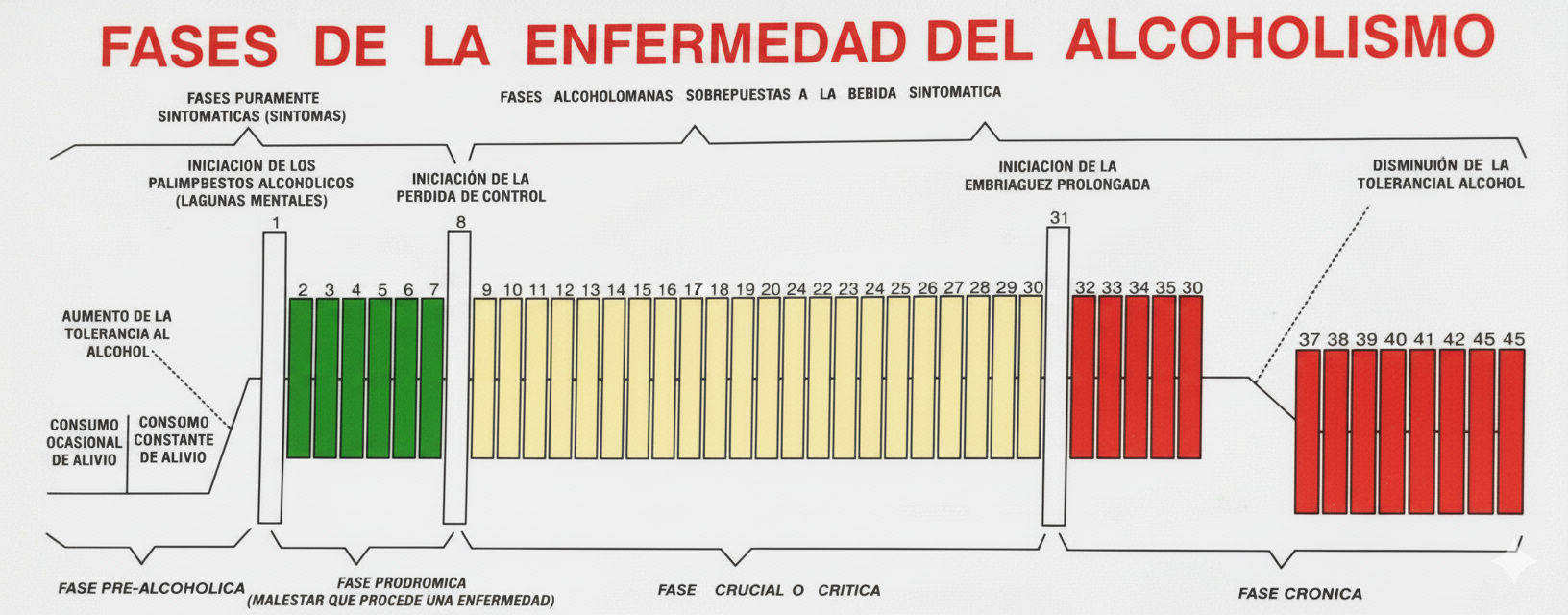 Diagrama de las Fases del Alcoholismo - Dr. Jellinek